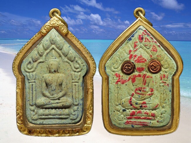 ขุนแผนพุทธประสิทธิ์อิทธิผลทันใจเนื้อขาวสมเด็จพิมพ์2หน้าสร้าง 5 องค์ - 2