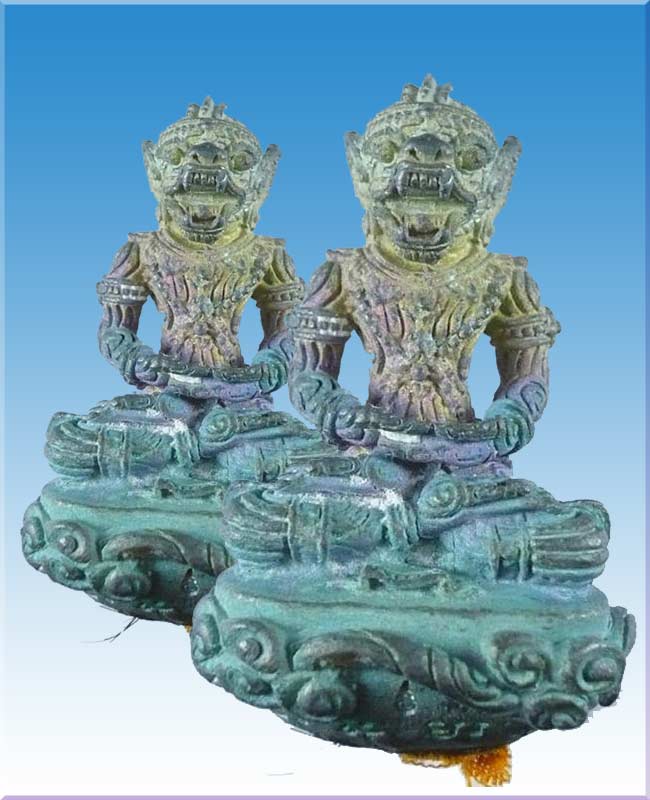 หนุมานเนื้อตะกั่วสีมาคอหลวงปู่สายวัดดอนกระต่ายทอง - 1