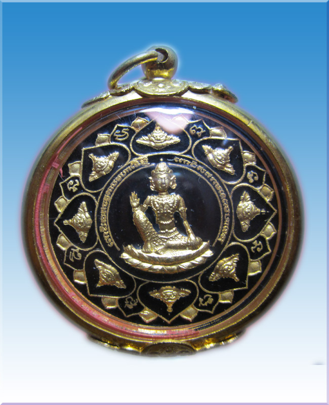 จตุคามรามเทพ รุ่นหลักเมืองมหามงคล เนื้อกระไหล่ทองลงยาสีดำ - 1