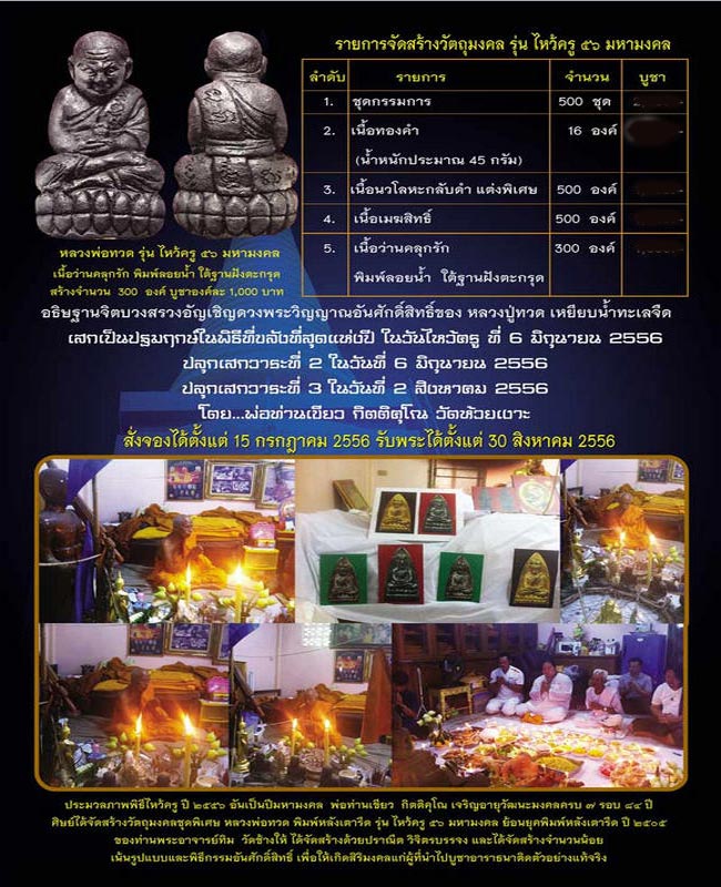 หลวงปู่ทวดพิมพ์หลังเตารีดย้อนยุคปี05 รุ่นไหว้ครู 56 มหามงคล ชุดกรรมการ - 5