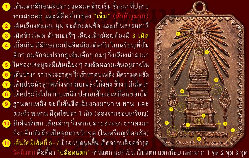 ชี้ตำหนิ เหรียญสมโภชพระธาตุพนม ปี 2518 ด้านหน้า - 3