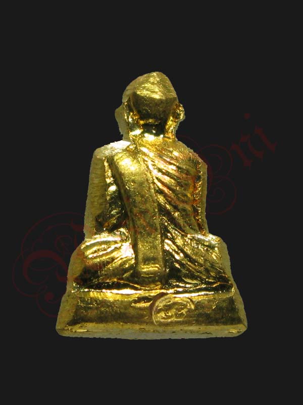 รูปเหมือนปั้มจิ๋ว รุ่นแรก หลวงพ่อหยอด วัดแก้วเจริญ จ.สมุทรสงคราม ปี ๒๕๓๔ กะไหล่ทอง - 2
