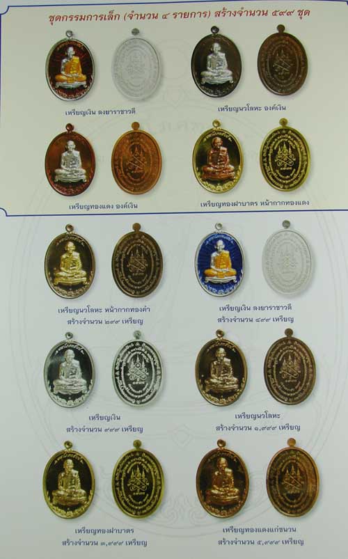 เหรียญมหาโภคทรัพย์ หลวงพ่อสาคร เนื้อทองฝาบาตรหน้าทองแดง แยกชุดกรรมการเล็ก # 354 - 5