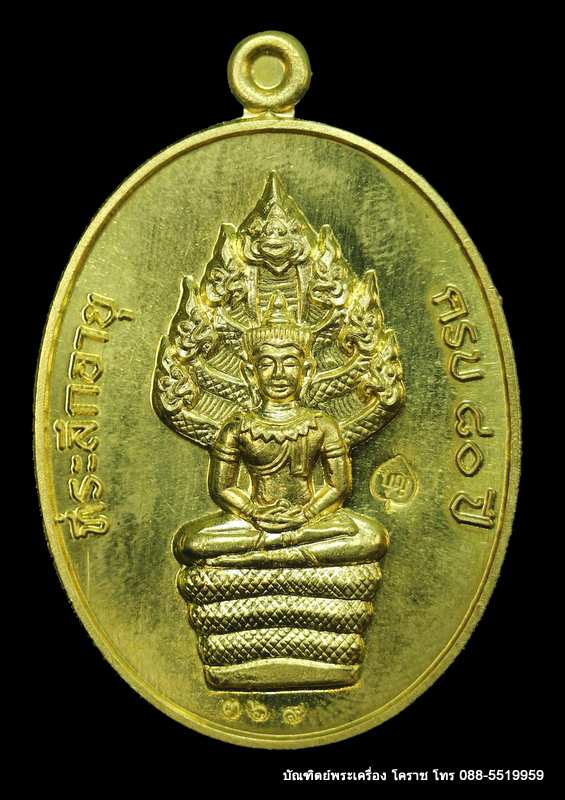 เหรียญนาคปรก หลวงปู่บุญ สวนนิพพาน  รุ่นปราบไพรี เนื้อทองฝาบาตร   ปี ๒๕๕๘   - 1