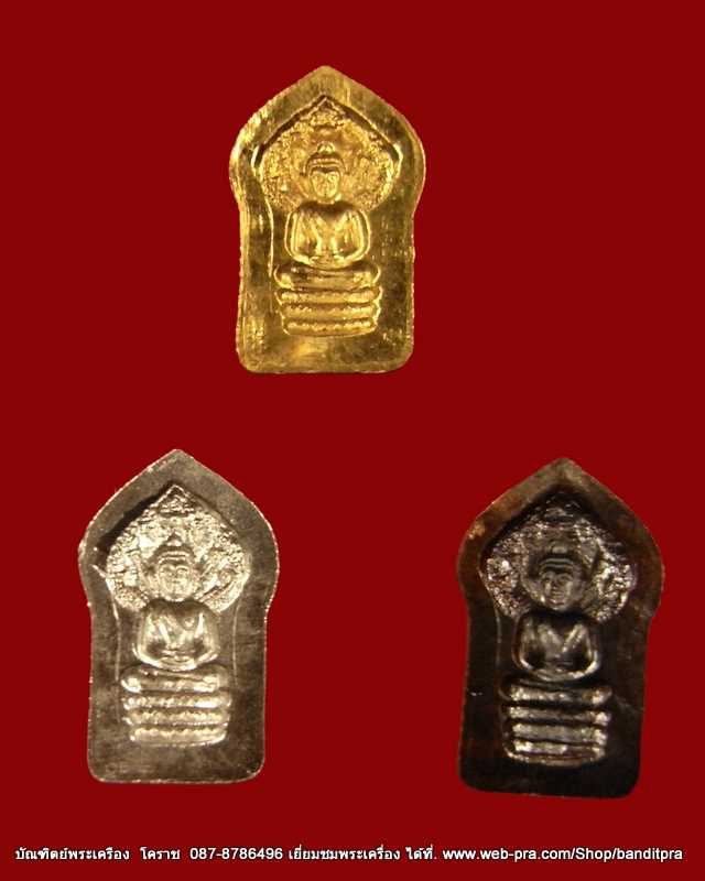 พระนาคปรก  หลวงปู่นิยม  เนื้อทองคำ  หลังแบบ รุ่นเจริญพรเมตตามหานิยม  หมายเลข  ๓  วัดแจ้งนอก - 2