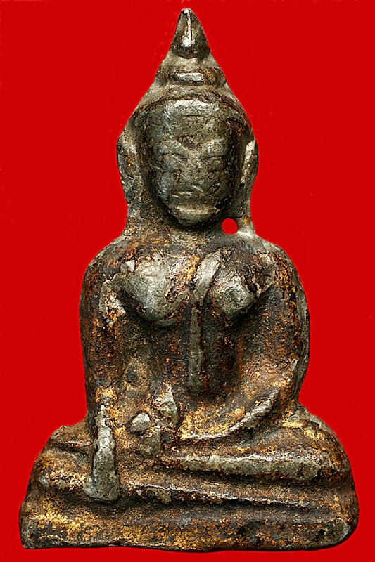 ลพ.โต สาขลา กรุศาลายายจู จ.สมุทรปราการ เนื้อตะกั่วสนิมแดง ลงรักปิดทองเดิมๆ - 1