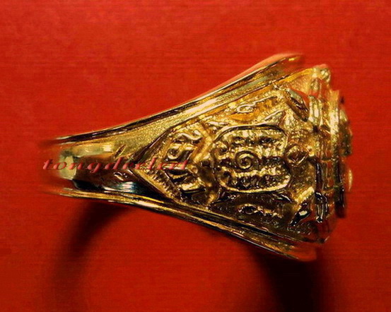 แหวนพญาเต่าเรือนหลวงปู่หลิว เนื้อทองคำ หายาก สวยมากค่ะ - 4