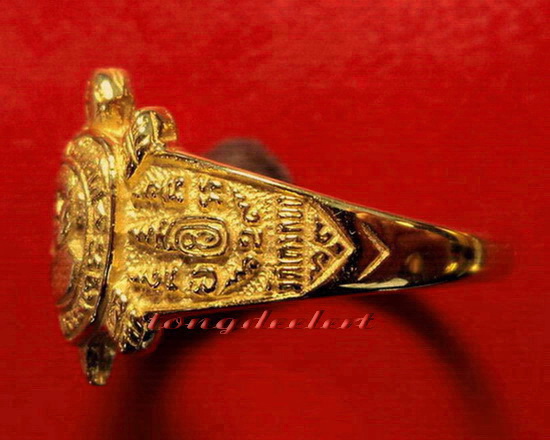 แหวนพญาเต่าเรือนหลวงปู่หลิว รุ่นแรก เนื้อทองคำ วัดไทรทอง ปี 2539 หายาก สวยมากค่ะ - 3