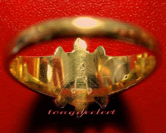 แหวนพญาเต่าเรือนหลวงปู่หลิว รุ่นแรก เนื้อทองคำ วัดไทรทอง ปี 2539 หายาก สวยมากค่ะ - 5
