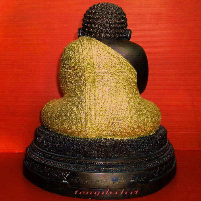 พระมหาสังกัจจายน์ อุดมโภคทรัพย์ หลวงพ่อเปิ่น วัดบางพระ รุุ่นบารมีบูชาครู ปี 2545 ปิดทอง ใต้ฐานฝังพระ - 2