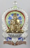 หลวงพ่อทอง เหรียญนั่งพานรุ่นแรก รุ่นระฆังทอง( เนื้อเงินลงยาราชาวดี 2 หน้า หน้ากากทองคำ)