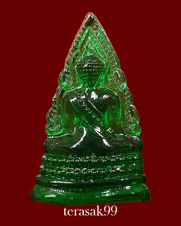 พระพุทธชินราช หลวงพรหมโยธี ปี2493 เนื้อแก้วสีเขียว ราคาเบาๆ - 2