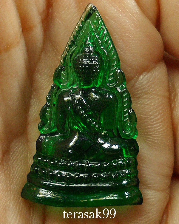 พระพุทธชินราช หลวงพรหมโยธี ปี2493 เนื้อแก้วสีเขียว ราคาเบาๆ - 5