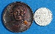 เหรียญหลวงตาบุญหนา รุ่น มหาโภคทรัพย์ (ถุงเงิน ถุงทอง) ปี 2549 เนื้อทองแดงรมมันปู หายาก มีจาร