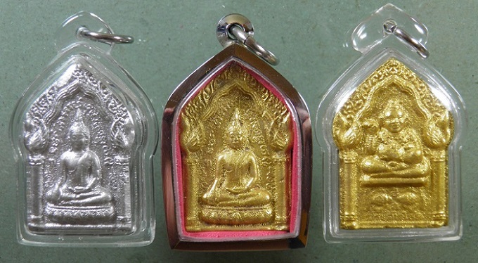 พระขุนแผนทรงพลเล็ก หน้าเงินหน้าทอง หลวงปู่หมุน ฐิตสีโล  ออกวัดซับลำไย - 3