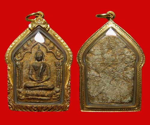หลวงปู่ทิม ขุนแผนผงพรายกุมาร พิมพ์ใหญ่ บล็อค 2 บรอนซ์ 2 หน้า สวยๆ เลี่ยมทองหนาๆครับ พร้อมบัตรการันตี - 3