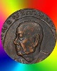 เหรียญหันข้างหลวงพ่อเงิน วัดดอนยายหอม นครปฐม ปี ๒๕๑๓ ฉลองอายุ ๘๐ ปี เนื้อทองแดงรมดำ