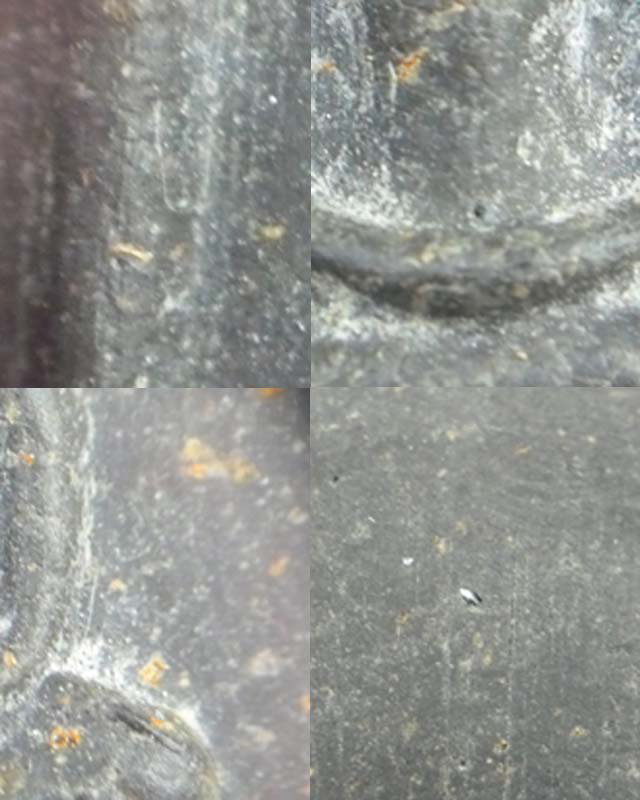 พระสมเด็จหลังลายเซ็นต์ใต้ฐานอุดจีวร หลวงปู่หมุน วัดบ้านจาน รุ่นมหาสมปรารถนา เนื้อดำติดจีวร ปี๔๓(๔) - 4