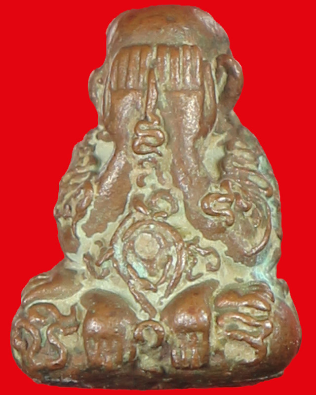 พระปิดตายันต์ยุ่ง หลวงปู่หมุน รุ่นเสาร์ ๕ บูชาครู เนื้อนวโลหะ ตอกโค๊ต เลข ๑๘๘๐ พร้อมบัตร ปี ๔๓(๔) - 1