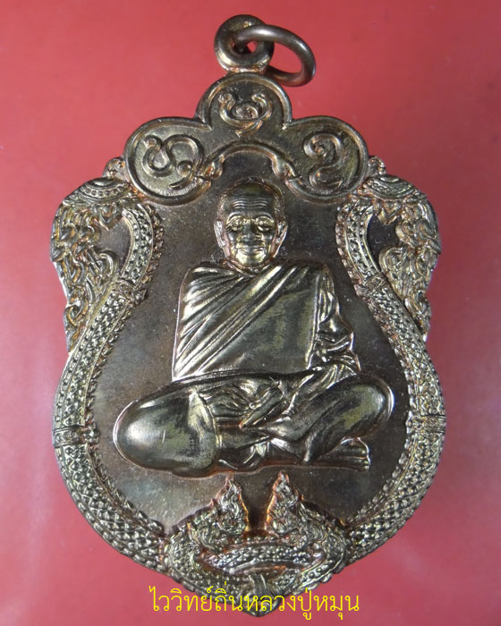 เหรียญเสมารูปเหมือน พญานาคคู่(พัดกลม) หลวงปู่เกลี้ยง วัดศรีธาตุ(โนนแกด) เนื้อทองแดง ตอกโค้ด ปี๕๓(๑) - 1
