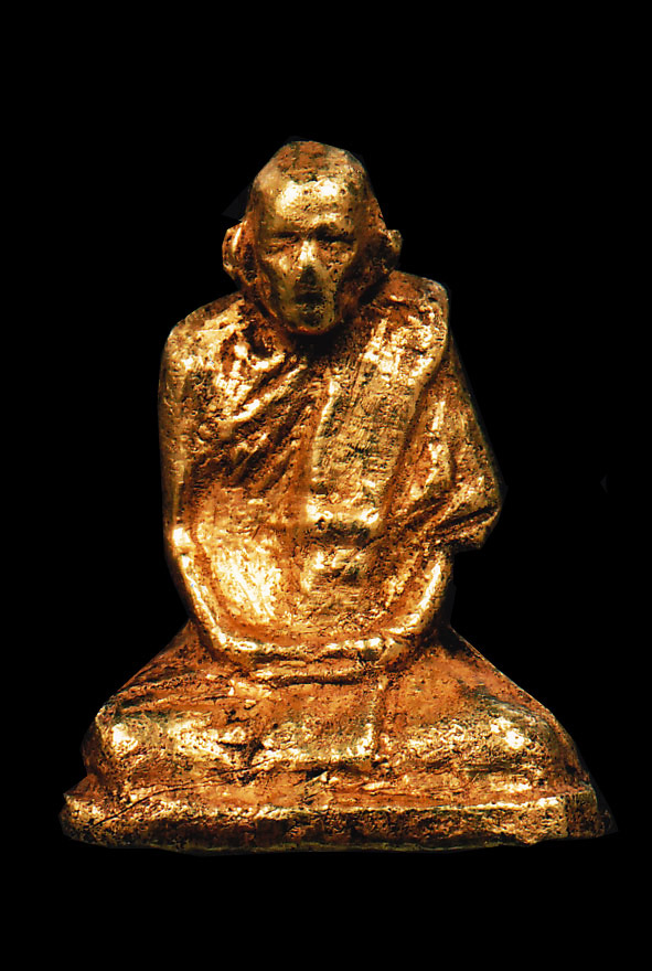 รูปหล่อรุ่นแรก เนื้อทองคำ หลวงปู่สี วัดสะแก จ.พระนครศรีอยุธยา ((หายาก)) - 1