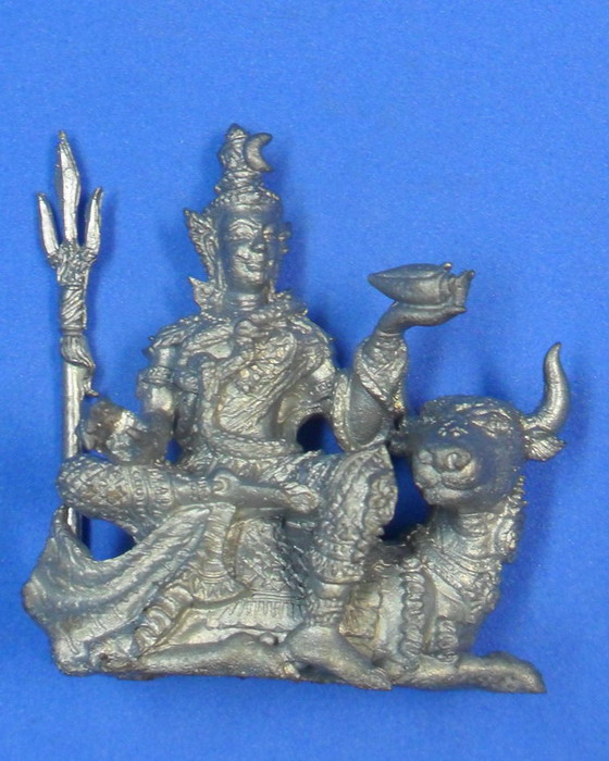 พระศิวะมหาเทพทรงโค เนื้อโลหะปีกเครื่องบิน หลวงปู่กาหลง เขี้ยวแก้ว - 1