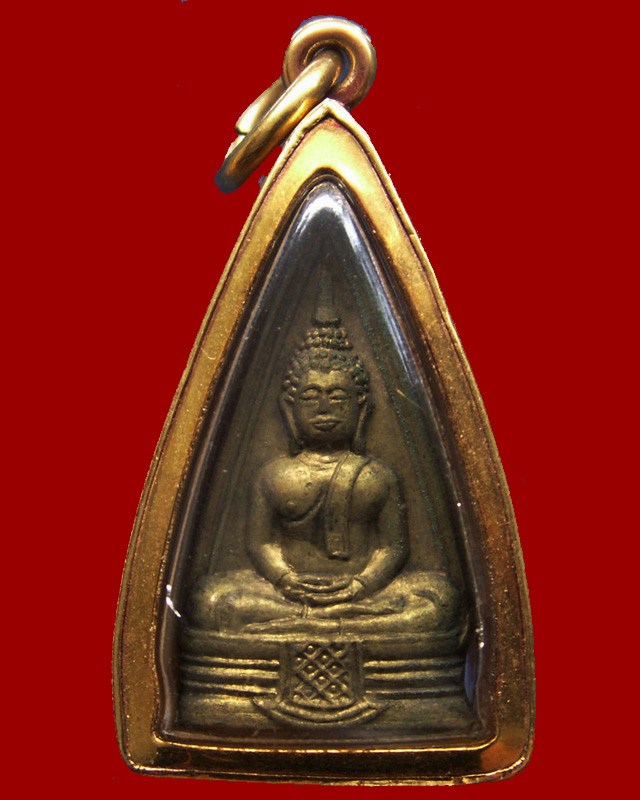 หลวงพ่อโสธร 2 หน้า พ.ศ. 2497 เม็ดพระศก 6-7, 6-7 เลี่ยมทองกันน้ำ - 2