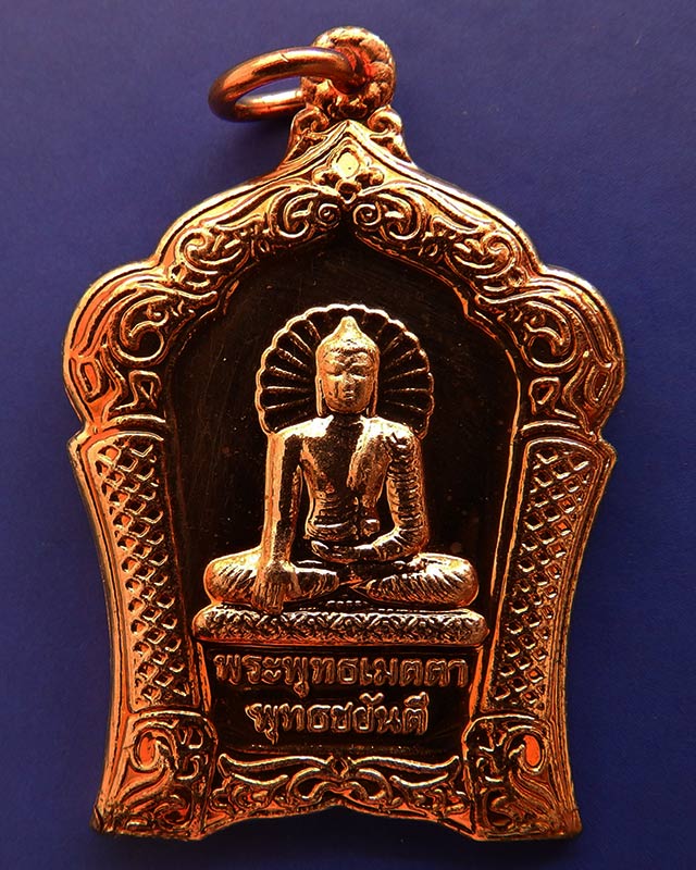 6.เหรียญทองแดงขัดเงา พระพุทธเมตตาประจำจังหวัดตรัง ฉลองพุทธชยันตี 2600 ปี สร้างร.พ. 84 พรรษามหาราช +ก - 1