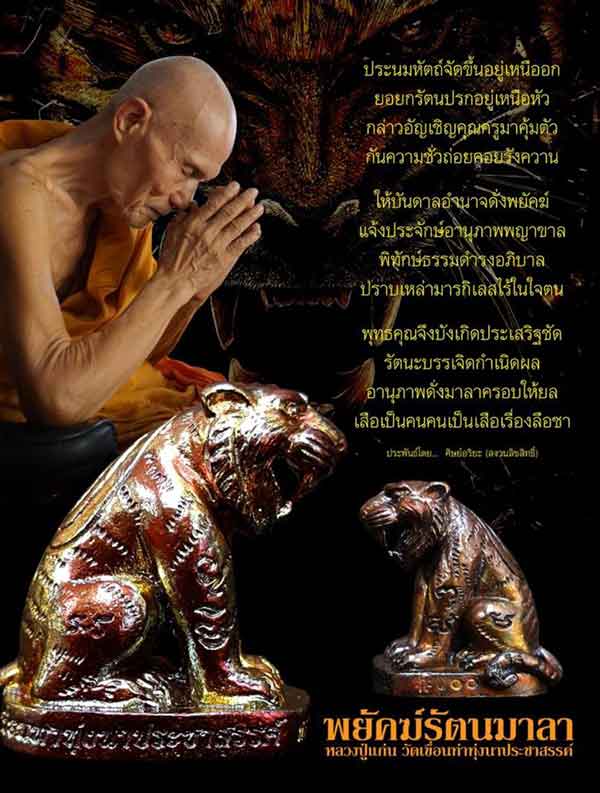 เสือพยัคฆ์รัตนมาลา หลวงปู่แก่น วัดเขื่อนท่าทุ่งนาประชาสรรค์ อ.เมือง จ.กาญจนบุรี - 5