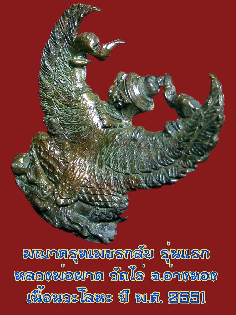(8) พญาครุฑ รุ่น 1 (เนื้อนวโลหะ) หลวงปู่ผาด วัดไร่ อ่างทอง พ.ศ.2551 - 4