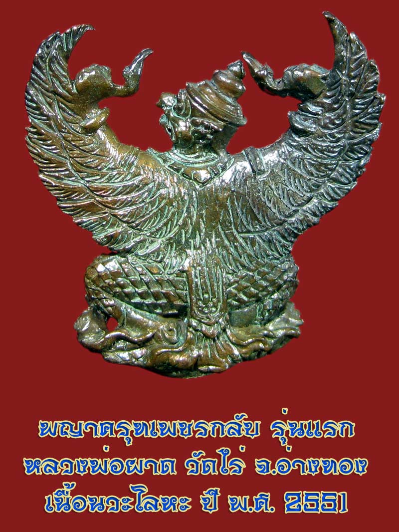 (10) พญาครุฑ รุ่น 1 (เนื้อนวโลหะ) หลวงปู่ผาด วัดไร่ อ่างทอง พ.ศ.2551 - 2