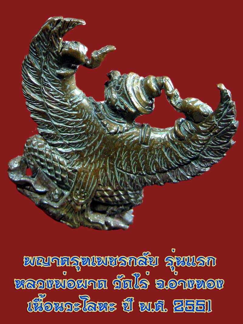 (15) พญาครุฑ รุ่น 1 (เนื้อนวโลหะ) หลวงปู่ผาด วัดไร่ อ่างทอง พ.ศ.2551 - 4