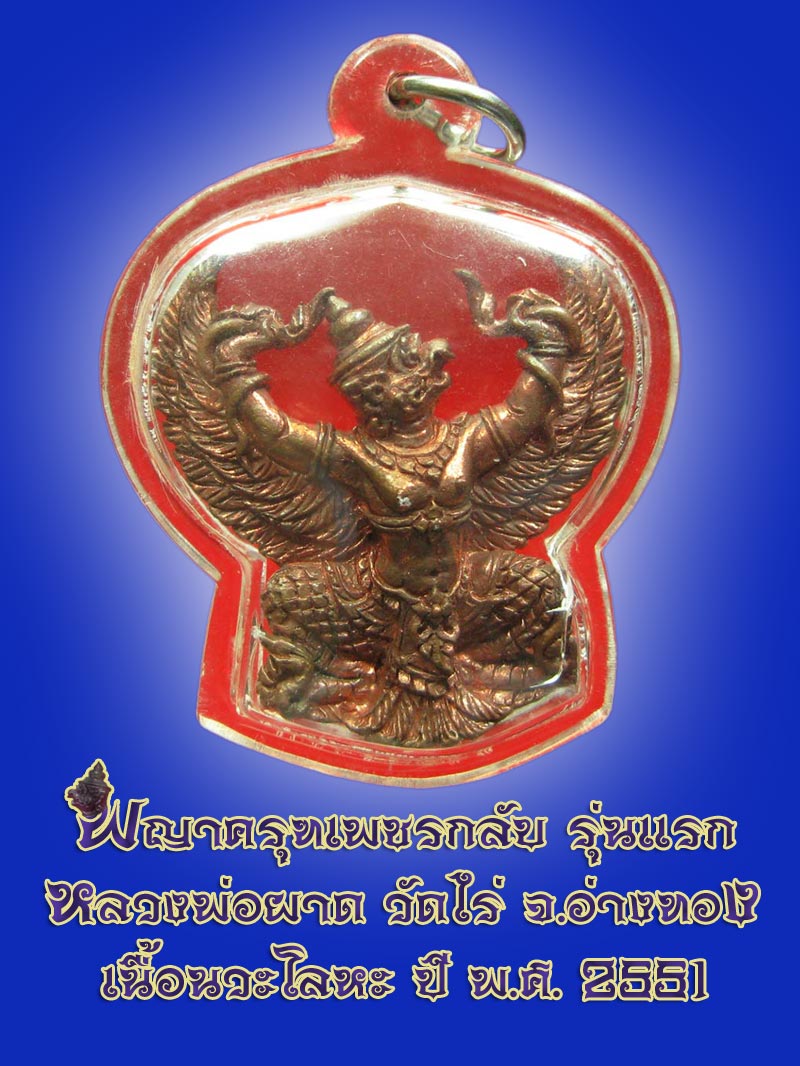 (27) พญาครุฑ รุ่น 1 (เนื้อนวโลหะ) หลวงปู่ผาด วัดไร่ อ่างทอง พ.ศ.2551 - 1