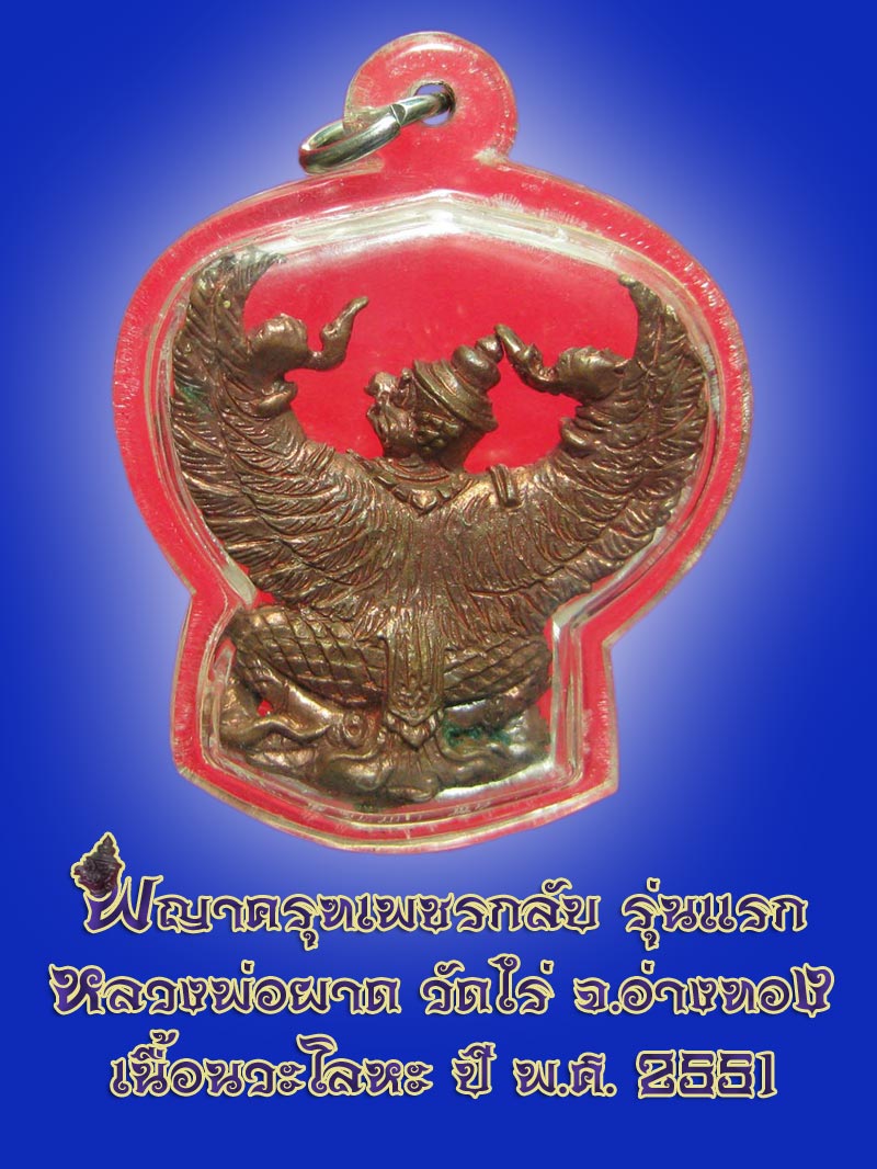 (27) พญาครุฑ รุ่น 1 (เนื้อนวโลหะ) หลวงปู่ผาด วัดไร่ อ่างทอง พ.ศ.2551 - 2