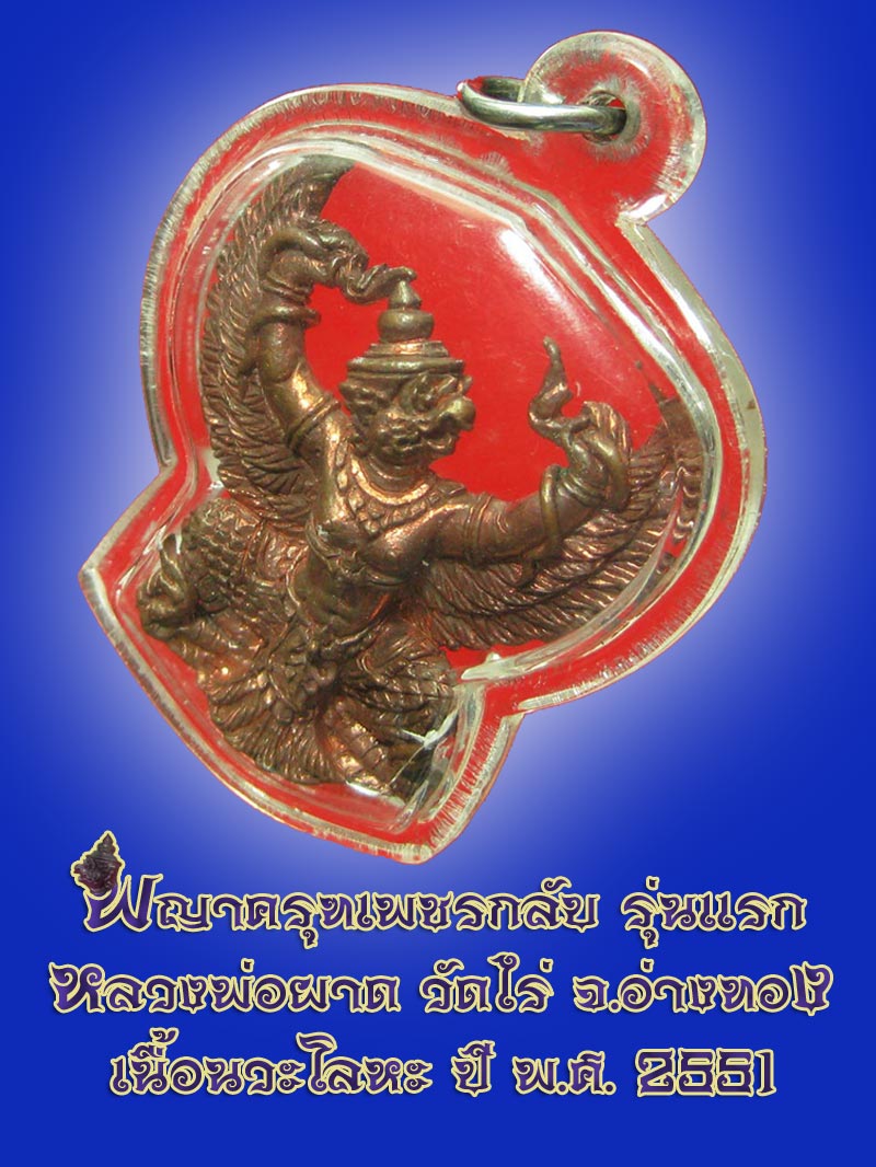 (27) พญาครุฑ รุ่น 1 (เนื้อนวโลหะ) หลวงปู่ผาด วัดไร่ อ่างทอง พ.ศ.2551 - 3