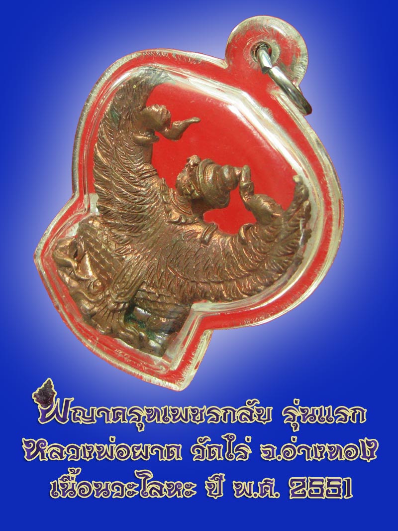 (27) พญาครุฑ รุ่น 1 (เนื้อนวโลหะ) หลวงปู่ผาด วัดไร่ อ่างทอง พ.ศ.2551 - 4