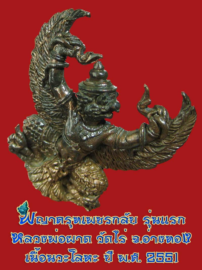 (19) พญาครุฑ รุ่น 1 (เนื้อนวโลหะ) หลวงปู่ผาด วัดไร่ อ่างทอง พ.ศ.2551 - 3