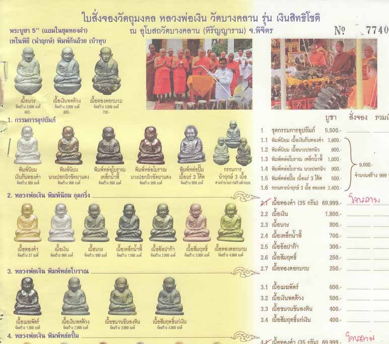 หลวงพ่อเงิน หล่อนำฤกษ์ พิมพ์ก้นถ้วยเบ้าทุบ เนื้อทองดอกบวบ รุ่นเงินสิทธิโชติ วัดบางคลาน ปี57#378 - 5