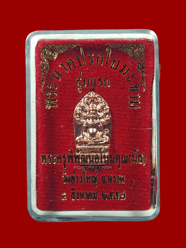 พระนาคปรกใบมะขาม รุ่นแรก เนื้อทองแดง หลวงพ่อนัส วัดอ่าวใหญ่ จ.ตราด #4 - 3