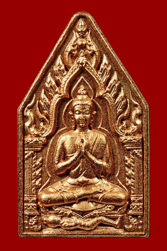 พระขุนแผนพิมพ์ใหญ่ดินเจ็ดป่าช้า (ปัดนาก) ตะกรุดทองแดงคู่ รุ่นสร้างโบสถ์ ลพ.คง วัดวังสรรพรส No.444 - 1