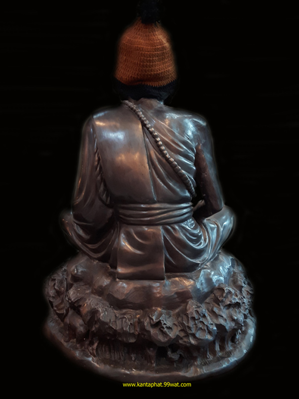 พระบูชาหน้าตัก 16 นิ้ว เนื้อทองเหลืองรมดำ รุ่นอายุยืนหมุนโชค ปี 2546 หลวงปู่หมุน วัดบ้านจาน - 2