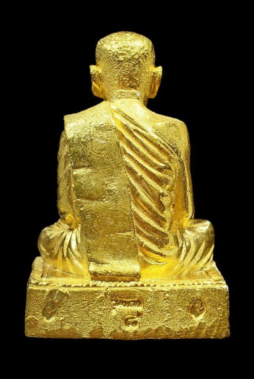 พระรูปเหมือนหล่อโบราณ หลวงตา บุญหนาธมฺมทินฺโน รุ่นแรกปี2544เนื้อทอง - 2