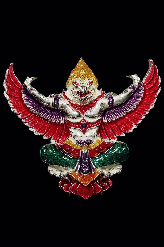 องค์พญาครุฑ รุ่น เปิดขุมทรัพย์ เนื้อเงินลงยา พิมพ์ใหญ่ - 1