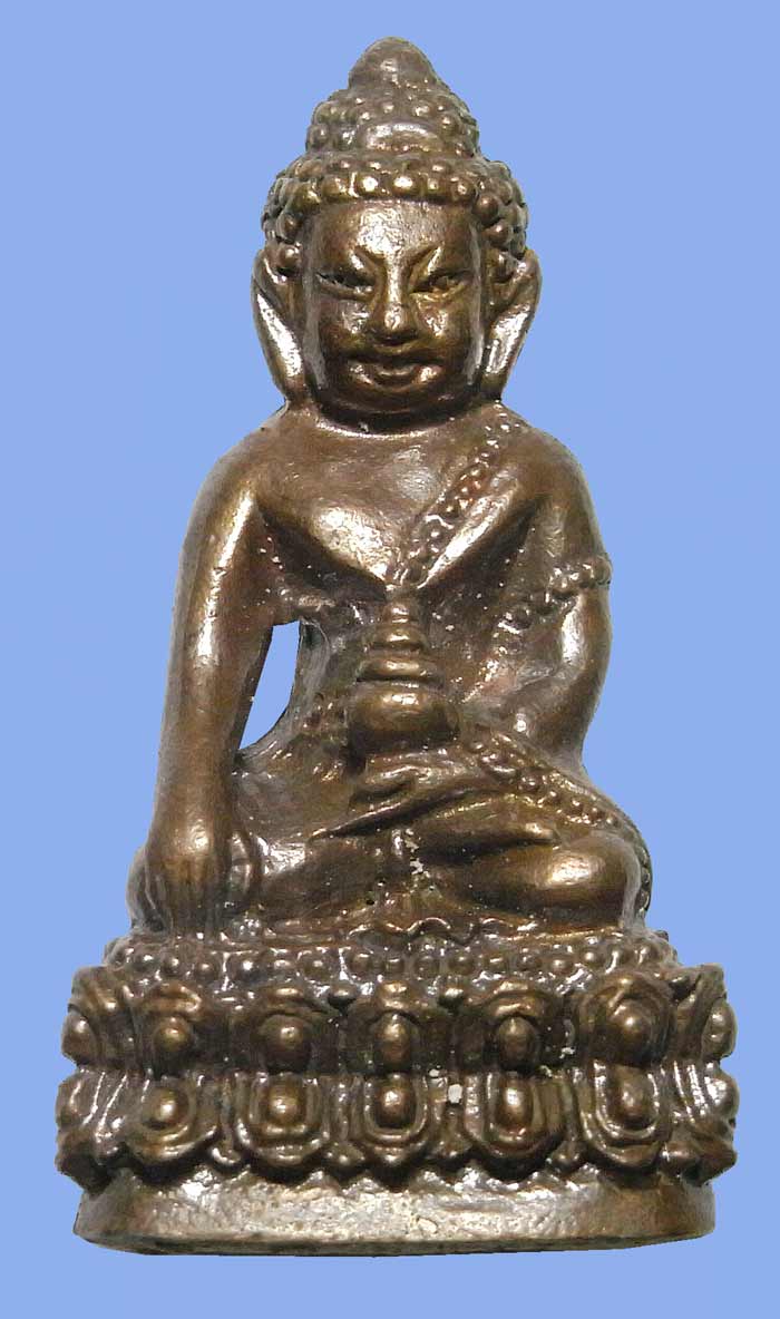 พระกริ่งปวโรก้นอุดผง เนื้อนวะโลหะ ปี 2549 หลวงพ่อตัด วัดชายนา กล่องเดิมๆ สร้างเพียง 1000 องค์ - 1
