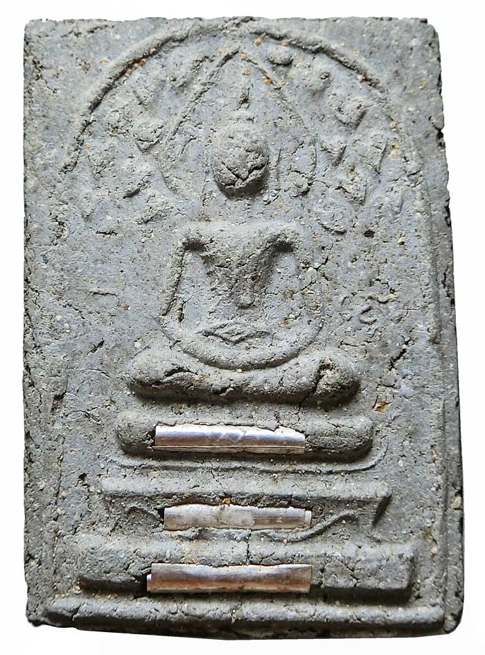 สมเด็จปรกโพธิ์ใหญ่ เนื้อว่านผสมเยี่ยวชะนี หลวงพ่อตัด วัดชายนา ฝังตะกรุดเงินแท้ 3 ดอก ปี 2549  - 1