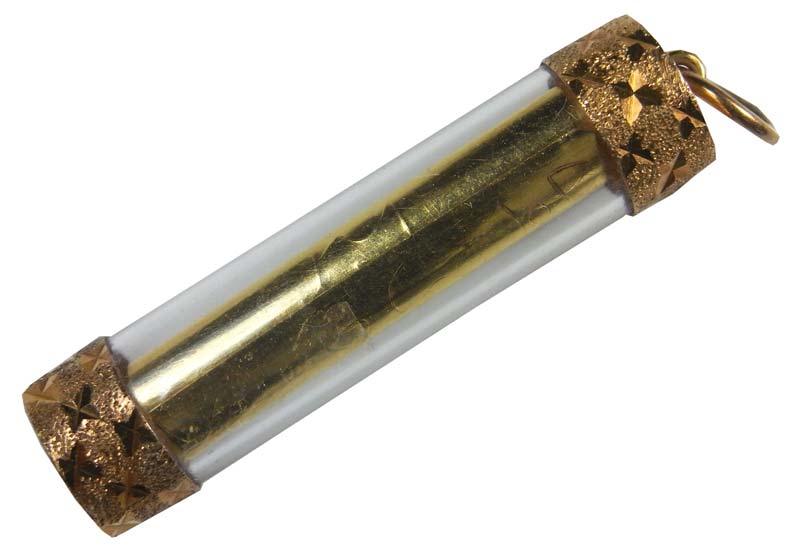 ตะกรุดทองคำจารมือ ใส่หลอดเลี่ยมทอง พร้อมบูชา ปี 2551 หลวงพ่อตัด วัดชายนา - 1