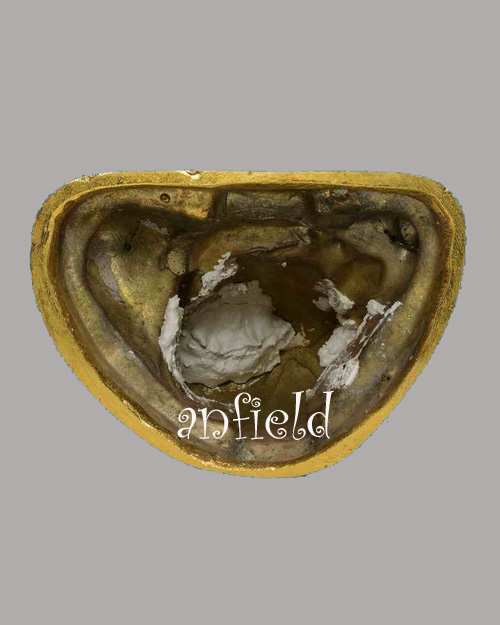 พระบูชาหลวงปู่แหวน สุจิณโณ เนื้อกระหลั่ยทอง ปี 2520 หน้าตัก 5 นิ้ว  - 3