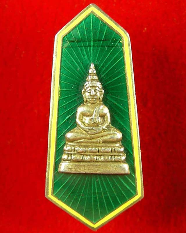 แหนบเงินลงยา ปี 05 สีเขียว พระพุทธสิหิงค์สวยครับ - 1