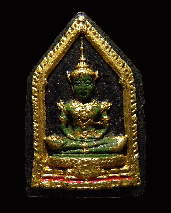 พระแก้วมรกรต ลงรักปิดทอง หลังยัตน์น้ำเต้า เจ้าคุณนรฯ พระบ้านเก่าสวย ไม่ทราบปี และข้อมูลการสร้าง - 1