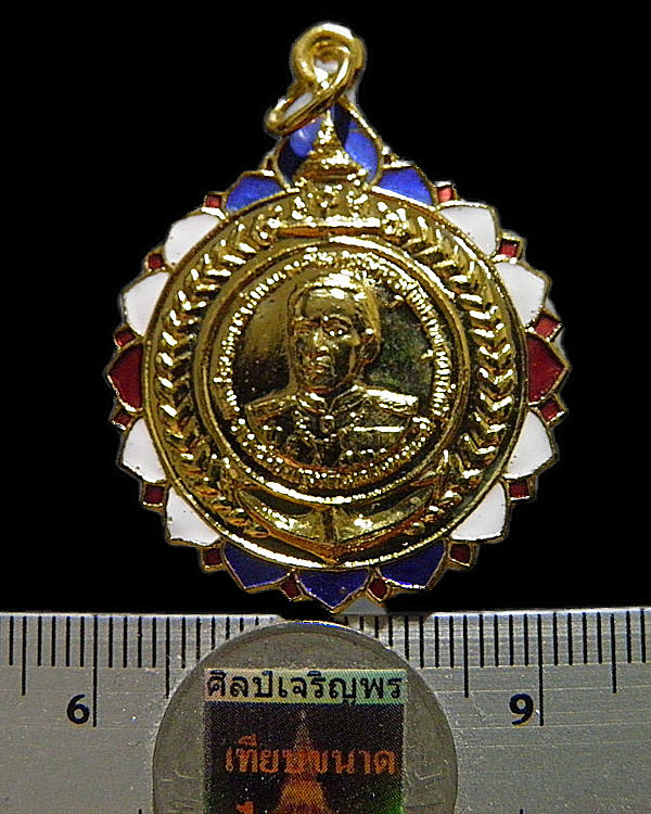 เหรียญกรมหลวงชุมพร ดาวกระจาย ลงยาสีธงชาติ ด้านหลังปี นักษัตริย์ หลวงพ่อสำเนียง อยู่สถาพร วัดเวฬุวนาร - 3